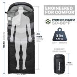 MalloMe Sleeping Bags for Adults Cold Weather and Warm - Backpacking Camping Sleeping Bag for Kids 10-12, Girls, Boys - Lightweight Compact Camping Essentials Gear Accessories Hiking Sleep Must Haves 