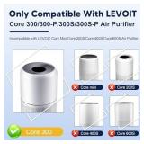 Core 300 Replacement Filter for LEVOIT Core 300 Core 300-P Core 300S Vortex Air Air Purifier, 3-in-1 H13 Grade True HEPA High-Efficiency Activated Carbon, Core 300-RF, 2 Pack, White - Retail: $26