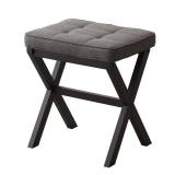 FILWH Bamboo Foot Rest Ottoman - Small Padded Desk Foot Stool for Office and Vanity - Black Legs + Gray - Retail: $35
