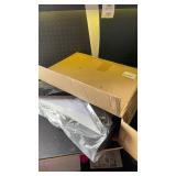 FILWH Bamboo Foot Rest Ottoman - Small Padded Desk Foot Stool for Office and Vanity - Black Legs + Gray - Retail: $35