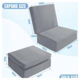 MABOZOO Foldable Hot Tub Booster Seat, Adjuatable 2 Heights Extra Thick Hot Tub Pillow Bath Seat with Back Support Cushions, Washable Hot Tub Seat Cushion for Indoor Outdoor (Gray) - Retail: $40
