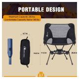 MOON LENCE Portable Camping Chair Backpacking Chair - The 4th Generation Ultralight Folding Chair - Compact, Lightweight Foldable Chairs for Hiking Mountaineering Beach - Retail: $37