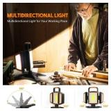 Tresda 30W Rechargeable Work Light, 3000 Lumen Magnetic Work Light Battery Powered, Waterproof Portable Cordless Job Site Lighting for Construction Site, Workshop, Garage, Camping, and Car Repairing -
