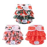 Reusable Dog Diapers Female 3 Pack Reusable Premium Highly Absorbent Doggie Diapers, Flexible Puppy Diapers, Durable Leak-Proof Fruit Dog Diapers for Period Heat Incontinence Puppy Training, M - Retai