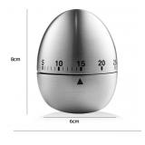 Stainless Steel Kitchen Timer Egg  Accurate Countdown Timer for Cooking, Metallic Silver Egg Shape, with Dual-Language Manual (English and Chinese) - Retail: $7