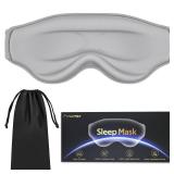 Fygrip 3D Cooling Eye Mask Sleep Mask for Men and Women, 100percent Pressure-Free and Light Block-Out Eye Mask for Sleep with Easy Adjustable Strap, Night Eye Cover for Travel, Grey - Retail: $6