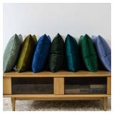 JUSPURBET Couch Pillow Covers Set of 2 Decorative Velvet Throw Pillow Covers Cases for Living Room Bedroom Home Decor Soft Cushion Covers Cases with Hidden Zipper for Sofa Bed 18x18 inch,Army Green - 