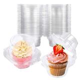 NPLUX 50 Pack Individual Cupcake Containers Plastic Cupcake Boxes Cupcake Holders Stackable Deep Dome Cupcake Carrier - Retail: $10