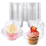 NPLUX 50 Pack Individual Cupcake Containers Plastic Cupcake Boxes Cupcake Holders Stackable Deep Dome Cupcake Carrier - Retail: $10