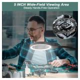 10X 30X Magnifying Glass with Light and Stand, 5\ Large Floor Magnifier for Close Work, 5 Color Modes, Lighted Magnifying Lamp for Reading, Jewelers, Crafts, Sewing - Retail: $40in