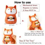 NUOSWEK Mechanical Kitchen Timer, Cute Animal Wind Up 60 Minutes Manual Countdown for Kids, Classroom, Home, Study and Cooking (Orange Fox) - Retail: $9
