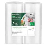Bonsenkitchen Vacuum Sealer Bags, 8\ x 50ft Rolls 2 pack for Food Storage Saver, Bpa Free, Heavy Duty, Commercial Grade Textured Food Roll, Customized Size Bag for Sous Vide Cooking,VB3209 - Retail: $
