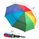 Mr. Pen Rainbow Ray Travel Umbrella, Windproof, Automatic, Compact, 42 Inch Canopy, Fiberglass Shaft, Aluminum Frame - Retail: $15
