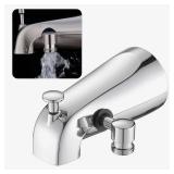 Tub Spout Diverter with Shower Hose Adapter Connection - Chrome Bath Faucet fit for 12\ and 34\in IPS Pipes | Easy Installation and Corrosion Resistant Design - Retail: $35in