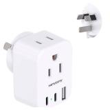 US to Australia New Zealand Power Plug Adapter, HANYCONY Type I Adapter Plug 2 Outlets 3 USB Ports(2 USB C), Australia Travel Plug Adapter for USA to Australian AU China Argentina Fiji Essentials - Re