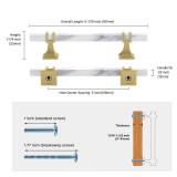 Haliwu 10 Pack 5 inch White Marble Grain Kitchen Cabinet Pulls Gold Dresser Drawer Handles, 2 Tone Square Hardware