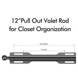FIRJOY 12\ Valet Rod for Closet Pull Out (1 Pack, Black) - Retail: $17in