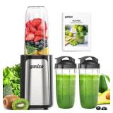 Ganiza Blender for Smoothies, 14Pcs Personal Blender for Shake and Smoothies for Kitchen with 3 Portable Cups (1x24oz and 2X17oz), Single Serve Smoothie Maker, Nutritious Recipe - Retail: $45