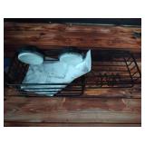 TAILI Shower Caddy Suction Cup with Hooks and Soap Holder, Heavy Duty Bathroom Shower Organizer, No Drilling Bathroom Holder with Large Capacity, Metal Black Storage Basket - Retail: $20