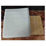 Ohmlove 4 Packs Storage Bins with Bamboo Lids - Plastic Storage Containers with Lids Stackable Storage Box?Storages Baskets for Organizing Desktop Closet Playroom Classroom Office,White - Retail: $35