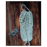 Hanging Fruit Hammock Under Cabinet Macrame Basket for Kitchen with Hooks Hand-Woven Boho Fruit Holder Net Organization Banana Basket for Home Dining Room Cabinet Decor Boat Camper Rv - Retail: $9