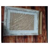 Hongkee 9x12 Picture Frame with Glass, Display Pictures 7x10 with Mat or 9 x 12 without Mat - Wall and Tabletop, 9 by 12 Photo Wooden Frames (Distressed White, 1 Pack) - Retail: $15