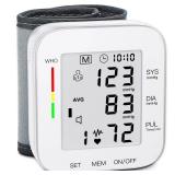 MMIZOO Wrist Blood Pressure Monitor Large LCD Display BP Machine Adjustable Cuff 5.31-7.68 inch Automatic 99x2 Sets Memory with Carrying Case for Home Use (W1681) - Retail: $21