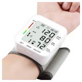MMIZOO Wrist Blood Pressure Monitor Large LCD Display BP Machine Adjustable Cuff 5.31-7.68 inch Automatic 99x2 Sets Memory with Carrying Case for Home Use (W1681) - Retail: $21