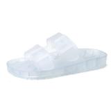 FUNKYMONKEY Womenfts Slides Sandals Dream Jelly Color Adjustable Double Buckle Adjustable Plastic Flat Sandals (11 M US, TRANSPARENTMKLS) - Retail: $28