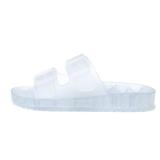 FUNKYMONKEY Womenfts Slides Sandals Dream Jelly Color Adjustable Double Buckle Adjustable Plastic Flat Sandals (11 M US, TRANSPARENTMKLS) - Retail: $28