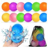 12Pcs Reusable Water Balloons, Pool Beach water Toys for Boys and Girls, Outdoor Summer Toys for Kids Ages 3-12 - Retail: $30