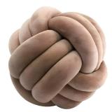 KEBAIHUA Knot Ball Pillows, Round Throw Pillow Cushion Home Decoration Soft Plush Pillow, Throw Knotted Ball Pillow Handmade Children Room Decoration Round Plush Toy Pillow (Coffee,8.5\22cm) - Retail: