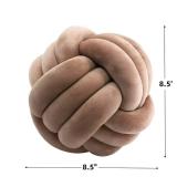 KEBAIHUA Knot Ball Pillows, Round Throw Pillow Cushion Home Decoration Soft Plush Pillow, Throw Knotted Ball Pillow Handmade Children Room Decoration Round Plush Toy Pillow (Coffee,8.5\22cm) - Retail: