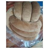 KEBAIHUA Knot Ball Pillows, Round Throw Pillow Cushion Home Decoration Soft Plush Pillow, Throw Knotted Ball Pillow Handmade Children Room Decoration Round Plush Toy Pillow (Coffee,8.5\22cm) - Retail: