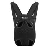 Pawaboo Pet Carrier Backpack, Adjustable Pet Front Cat Dog Carrier Backpack Travel Bag, Legs Out, Easy-Fit for Traveling Hiking Camping for Small Medium Dogs Cats Puppies, Large, Black - Retail: $30
