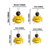 Yungeln Metal Wall Art, 4PCS Metal Bumble Bee Wall Decor, 3D Iron Bee Art Sculpture Hanging Wall Decorations for Outdoor Home Garden - Retail: $14