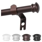 CorkLatta Bronze Curtain Rods for Windows 30 to 60 Inches with Brackets, Decorative 58 Inch Diameter Single Window Curtain Rod Set for Room Divider, Bedroom, Living room, Kitchen, Bathroom - Retail: $