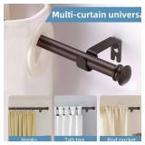 CorkLatta Bronze Curtain Rods for Windows 30 to 60 Inches with Brackets, Decorative 58 Inch Diameter Single Window Curtain Rod Set for Room Divider, Bedroom, Living room, Kitchen, Bathroom - Retail: $