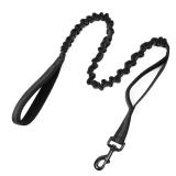 rabbitgoo Tactical Bungee Dog Leash with Shock Absorption, Military Training Leash with 2 Padded Control Handles for Medium Large Dogs, 5.2FT, Black - Retail: $14