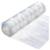 Plastic Vinyl Strip Curtain-Door 7.5 Length x 7.6 Width x 0.07 Thick Clear Waterproof Ribbed PVC for Warehouse Doors, Walk-in Freezers Cooler Curtain Strips for Basement Stable, Pet House - Reta