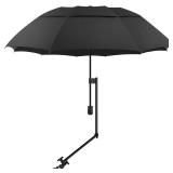 UPF 50+ Beach Umbrella with Adjustable Universal Clamp - Retail: $30