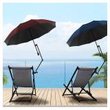 UPF 50+ Beach Umbrella with Adjustable Universal Clamp - Retail: $30