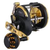 Sougayilang Trolling Reel Saltwater Level Wind Reels, Drag Reels Boat Fishing Ocean Fishing for Sea Bass Grouper Salmon-SHA30-Golden - Retail: $66