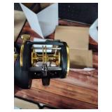 Sougayilang Trolling Reel Saltwater Level Wind Reels, Drag Reels Boat Fishing Ocean Fishing for Sea Bass Grouper Salmon-SHA30-Golden - Retail: $66