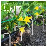 Rebar Stakes 12inx6mm Galvanized J Hook 4pcs  Heavy Duty Ground Tent Stakes for Fence,Bounce House,Outdoor Plants,Artificial Turf,Dog Coop,Metal Stakes for Christmas Decorations - Retail: $7