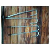 Rebar Stakes 12inx6mm Galvanized J Hook 4pcs  Heavy Duty Ground Tent Stakes for Fence,Bounce House,Outdoor Plants,Artificial Turf,Dog Coop,Metal Stakes for Christmas Decorations - Retail: $7
