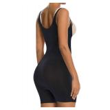 SHAPERX Shapewear for Women Tummy Control Open Bust Thigh Slimmer Body Shaper, SZ2490293-Black-L - Retail: $44