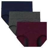 INNERSY Period Underwear for Women High Waisted Leak-Proof Postpartum Menstrual Panties 3-Pack (Dark Vintage, 5X-Large) - Retail: $25
