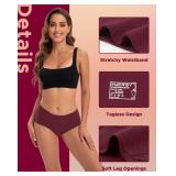 INNERSY Period Underwear for Women High Waisted Leak-Proof Postpartum Menstrual Panties 3-Pack (Dark Vintage, 5X-Large) - Retail: $25