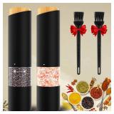 Electric Salt and Pepper Grinder Set - Adjustable Coarseness, Battery-Operated with LED Light, 360° Transparent Design for Kitchen and Outdoor Cooking, Perfect for Home Chefs and Gift Shoppers